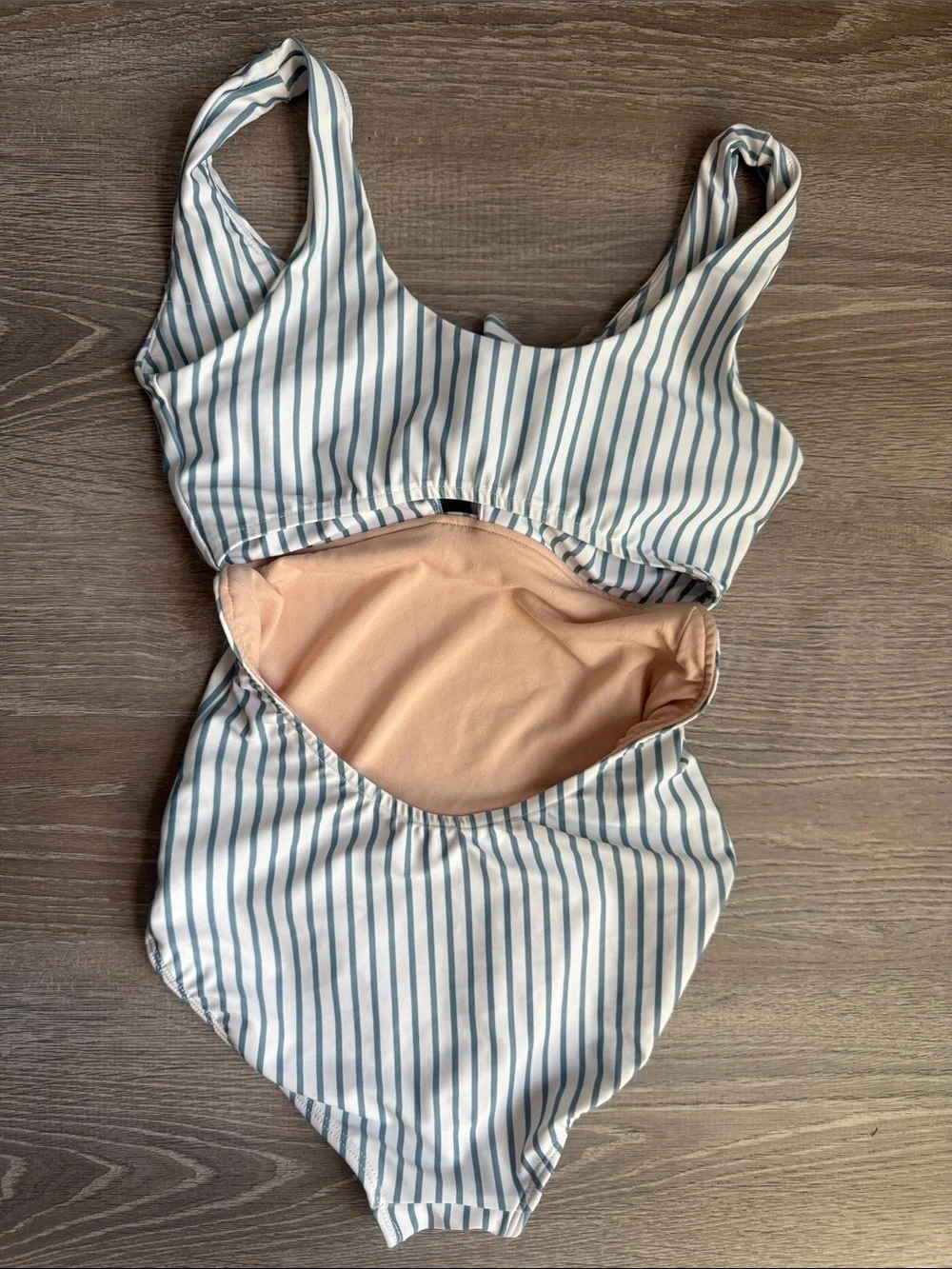 Albion Blue & White Striped Cutout One-Piece Swimsuit XXS